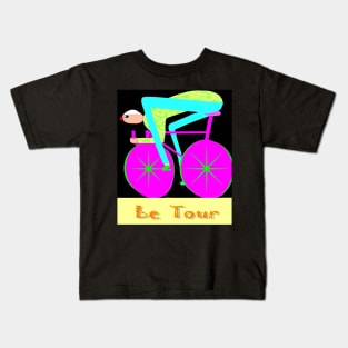 Le Tour : Abstract Psychedelic Bicycle Racing Advertising Print Kids T-Shirt